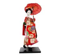 Fenteer Estatua de Geisha Japonesa de 12 Pulgadas, Figura Decorativa Exótica, Rojo, Individual