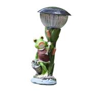 Fenteer Estatua de solar Figura Ligera Linda decoración de la decoración del jardín de resina para del patio, Llevando La Rana de Cubo