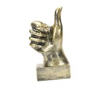 Fenteer Estatua Divertida con Gesto de Mano, decoración de Escritorio, Figura de Mano de Resina para Sala de Estar, Pulgar Arriba Oro