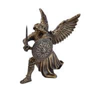 Fenteer Figura de ángel Guerrero, Adorno de Mesa, Elegante, Decorativo, práctico, Creativo, Escultura de Resina, decoración para estantería, Mesa o hogar, Oro