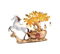 Fenteer Figura de Caballo, Figura Decorativa de Escritorio, Estatua Creativa de Resina, Escultura de Animal para Sala de Estar, Armario, estantería, Tienda de, Blanco Lechoso