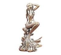 Fenteer Figura de Sirena de Metal, Pequeña Estatua para Micro Paisaje de Escritorio O Jardín de Hadas.