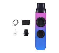 Fenteer Flauta Kazoo, instrumento musical de doble agujero para niños y adultos, compacto, regalo de fiesta con cordón para caminatas, actividades y, Violeta Azul