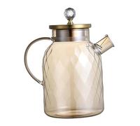 Fenteer Jarra para Té, Recipiente para Jugo, Jarra de Vidrio de Acero Inoxidable 304 con Tapa Y Asa, Jarra para Refrigerador para Bebidas Frías Y, 20.5 cm x 23 cm, Individual