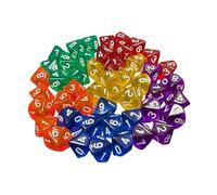 Fenteer Juego de 48 dados poliédricos multicolores para juegos de mesa, dados de caras para juegos de rol, ideales para enseñar matemáticas y