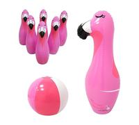 Fenteer Juego de Bolos Inflable para niños con Bola, Juego de Bolos portátil para educación temprana, Juegos de Interior y Exterior para de, Flamenco