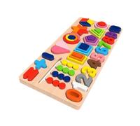 Fenteer Juego de clasificación de Formas de Madera para niños de 1 a 3 años, apilamiento de Colores, educación temprana, Tablero de apilar y clasificar, Juego