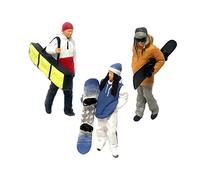 Fenteer Juego de Figuras de Esquiadores en Miniatura para Exhibición de Mesa - 3 Piezas, B