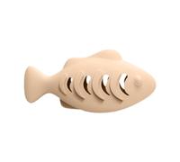 Fenteer Juguete de dentición con Forma de para Gatos, dispensador de Comida para Gatos, Juguetes de Silicona de Grado alimenticio para patear, Beige