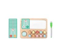 Fenteer Juguetes de matemáticas y ortografía, Tablero cognitivo de Madera Reutilizable con Tarjetas, Tablero de Actividades, Materiales manipulativos, Número