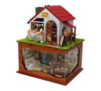 Fenteer Kit de casa en Miniatura para Hacer Mismo, decoración de Escritorio de panadería en Miniatura, Adorno de Mesa, Modelo de Rompecabezas de Madera 3D