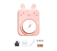 Fenteer Kit de Cerámica Eléctrica para Niños, Torno de Alfarería, Herramientas para Manualidades, Conejo Rosa, Individual