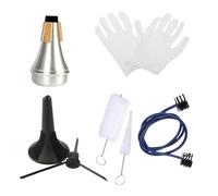 Fenteer Kit de limpieza para trompeta, soporte plegable, reemplazo de instrumento, guantes profesionales, cepillo para estudiantes de jazz, presentaciones en