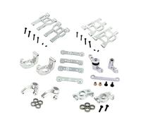 Fenteer Kit de Piezas para Coche RC 1/10, Brazos oscilantes, de dirección, reemplazo Directo, Accesorios fáciles de Instalar, aleación de Aluminio para, Plata