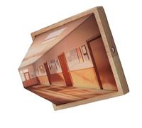 Fenteer Lámpara de pared de madera con luz nocturna visual 3D, arte decorativo artesanal, USB, enchufar y usar para dormitorio, cafetería, sala, Aula