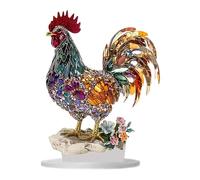 Fenteer Letrero Plano 2D de Acrílico con Diseño de Pollo para Centro de Mesa, Estante Esquinero para Sala de Estar
