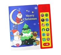 Fenteer Libro Interactivo con Sonidos para niños, Juguete Educativo, Desarrollo del lenguaje, Libro Musical con rimas Infantiles navideñas para Preescolar.