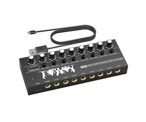 Fenteer Mezclador de Audio de 6 Canales con Cable Incluido Y Manual de Usuario para Integración Inmediata en O Equipos Musicales, 8 Canales