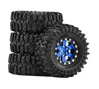 Fenteer Neumáticos de 4 Piezas Accesorio de Rendimiento Instalación Sencilla Reemplazo Directo Accesorios de Bricolaje Ligero para 1/18-18, Azul