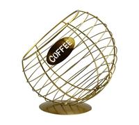 Fenteer Organizador de cápsulas de café, barra de alambre de hierro, accesorios decorativos para escritorio, contenedor de almacenamiento para tazas, cesta, Oro 20cmx20cm