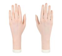 Fenteer Organizador de joyas con forma de mano de maniquí de práctica, mano de práctica suave para uñas acrílicas, pulseras, brazaletes, anillos de manicura, Mano Izquierda Y Derecha