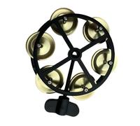 Fenteer Pandereta Hi Hat montable con cascabeles metálicos y piezas rítmicas para niños y adultos, Oro Negro