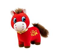 Fenteer Peluche de Caballo de 20 cm del año 2026, Adorno del Zodiaco Chino, para Coche, hogar, Sala de Estar, Oficina y Vacaciones, Sonrisa