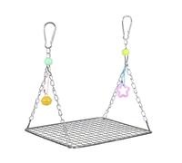 Fenteer Perca para Loros Columpio Multifuncional Hamaca de Acero Soporte para Pájaros Proporciona Un Lugar Divertido para Mejorar El Equilibrio Adecuado para, 18x28cm