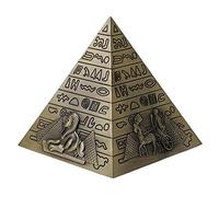 Fenteer Pirámide Egipcia Estatua Adorno Muebles para El Hogar Dormitorio Estantería Decoración - Bronce, 10 x 10cm