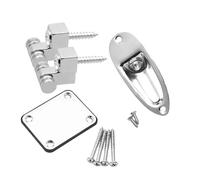 Fenteer Placa de Mástil para Guitarra Eléctrica Placa de Unión Del Cuello Soporte de Refuerzo Metálico con Tornillos de Montaje Accesorio Indispensable Adecua, plata