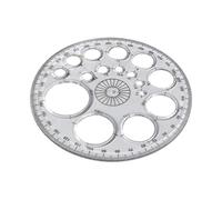 Fenteer Plantilla circular para transportador redondo profesional de 360 grados, 16 tamaños, herramienta de dibujo multifuncional, de ángulos y