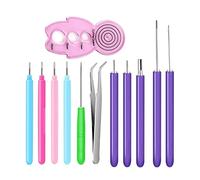 Fenteer Quilling Pen Kit de Herramientas de Papel Ranurado Enrollado Manualidades Aguja Pinza Material Plástico Hierro Adecuado para Principiantes Adultos Ens, 12 Piezas, Individual