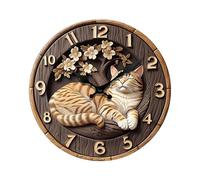 Fenteer Reloj de Pared con diseño de, Reloj de Pared Decorativo único, Colgante silencioso para Sala de Estar, Oficina, Cocina, decoración del hogar, 20x20x0.5cm