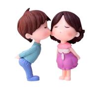 Fenteer Romántico Pastel de Bodas Toppers Muñecas Pareja Escultura Escena en Miniatura Figuras de Novios para La Fiesta de Propuesta Aniversario, Morado Azul, Individual