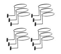 Fenteer Soporte de Casco Metálico para Seis Unidades con Gancho de Pared, 4 piezas negro