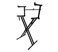 Fenteer Soporte de teclado de 2 niveles ajustable, estable, compatible con instrumentos y pianos electrónicos. Soporte resistente y práctico.