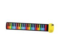 Fenteer Teclado de Piano Portátil de 49 Teclas, Enrollable Y Recargable para Uso en Casa, Llave Arcoiris Amarilla
