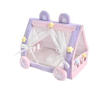 Fenteer Tienda de Campaña para Muñecas Cama de Princesa en Miniatura Adorable Figura de Peluche Cama para Dormir
