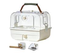 Fenteer Transportín para pájaros con asa, práctico, Jaula portátil para Loros de Uso Exterior para periquitos, cacatúas y pinzones, Conjunto Blanco