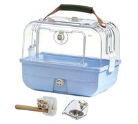 Fenteer Transportín para pájaros con asa, práctico, Jaula portátil para Loros de Uso Exterior para periquitos, cacatúas y pinzones, Conjunto Azul
