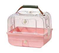 Fenteer Transportín para pájaros con asa, práctico, Jaula portátil para Loros de Uso Exterior para periquitos, cacatúas y pinzones, Rosa