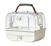 Fenteer Transportín para pájaros con asa, práctico, Jaula portátil para Loros de Uso Exterior para periquitos, cacatúas y pinzones, Blanco