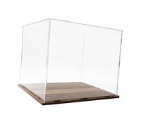 Fenteer Vitrina de acrílico Transparente para coleccionistas. Caja de Almacenamiento para exhibir Objetos de colección. Fácil de con Base de Madera, 20cmx20cm