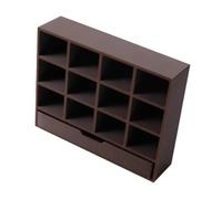 Fenteer Vitrina en Miniatura a Escala 1/12, Organizador Realista con 12 cuadrículas para maquetar Accesorios, Marrón Oscuro