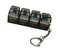 Fentency Probador de teclas de juguete de 4 teclas con luces LED, clics de teclado para aliviar el estrés y mejorar el enfoque, juguete de decoración de escritorio