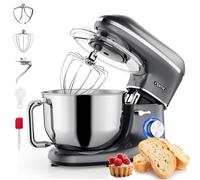 Fentic Batidora Amasadora - 2000W - Con Bol 6.2L para Hornear - Con Batidor, gancho amasador y gancho para mezclar - Incluye y accesorios adicionales - Antracita