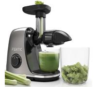 Fentic Licuadora - Extractor de Zumos y Verduras - Horizontal Licuadora para Verduras y Frutas con Función Inversa - Motor Silencioso y Potente - Slow Juicer con Vaso Para Zumo y Pulpa
