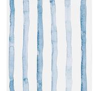 FENTIS Azul Efecto Rayas Anchas Papel Pintado Autoadhesivo Blanco Pelar y Pegar Papel de Contacto Plástico Autoadhesivo Vinilo Adhesivo Mural Rollos para Cocina Armario Encimera Lavable 44.5x300cm