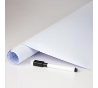 FENTIS Papel Adhesivo Blanco Rollo de Papel Adhesivo Película Autoadhesiva para Pizarra Pegatina de Pared Borrado en Seco Ideal para Niños Bricolaje Aula Oficina Casa 44x300cm
