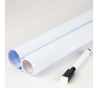 FENTIS Papel Adhesivo Blanco Rollo de Papel Adhesivo Película Autoadhesiva para Pizarra Pegatina de Pared Borrado en Seco Ideal para Niños Bricolaje Aula Oficina Casa 90x250cm